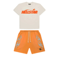 Hellstar T-Shirt and Shorts Set Cream Orange