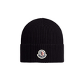 Moncler Logo Wool Cashmere Beanie Black