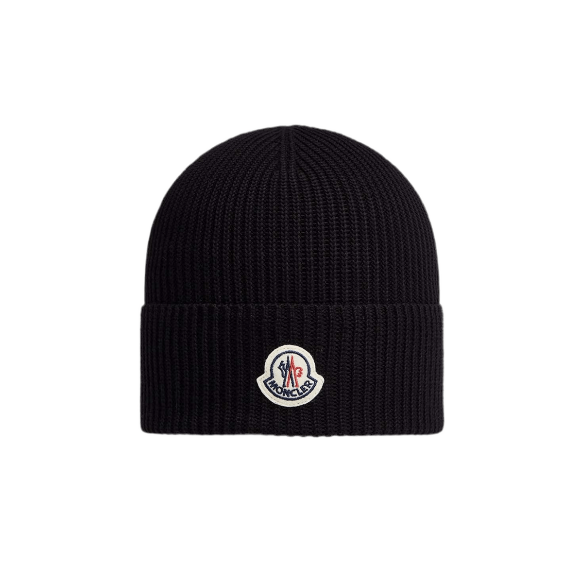 Moncler Logo Wool Cashmere Beanie Black