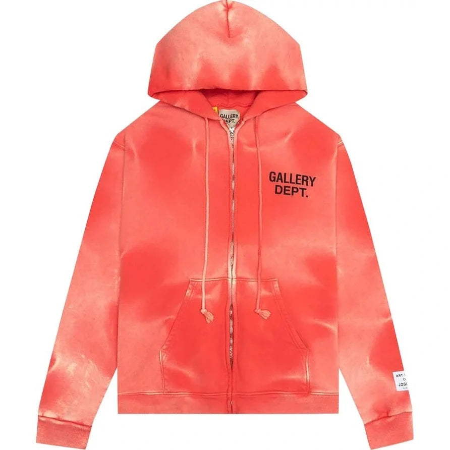 Gallery Dept. Zip Up Hoodie Sun Faded Red