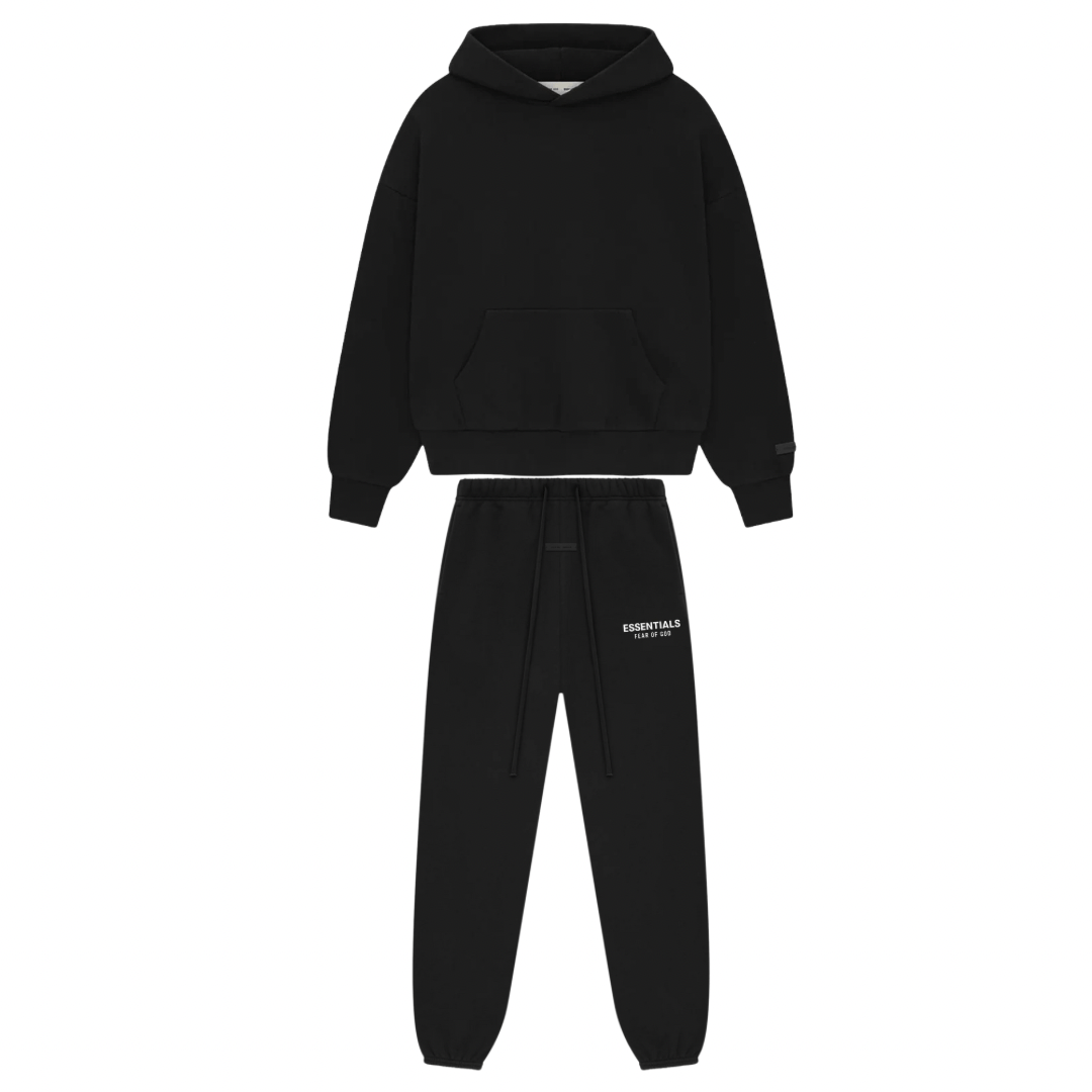 Fear of God Essentials Classic Fit Fleece Tracksuit Jet Black