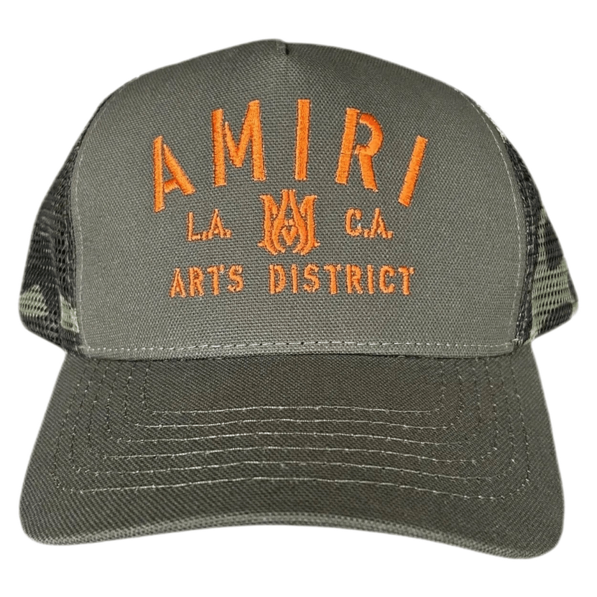 AMIRI Stencil Logo Trucker Hat Camo Orange