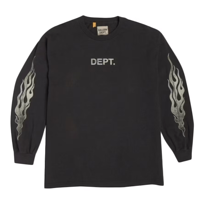 Gallery Dept. Flames L/S T-Shirt Black