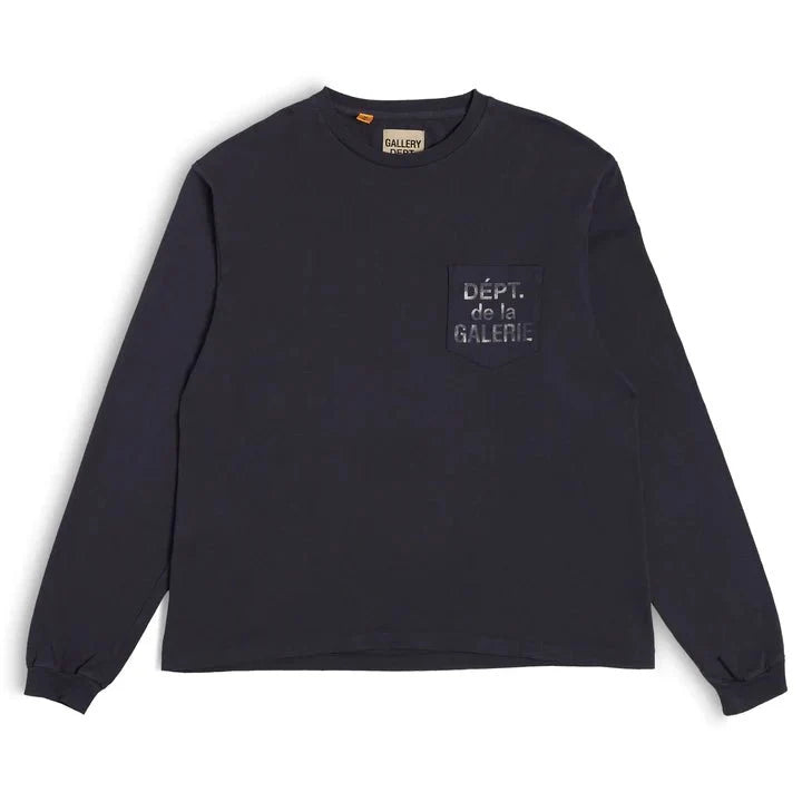 Gallery Dept. French Logo Pocket Long Sleeve T-Shirt Black