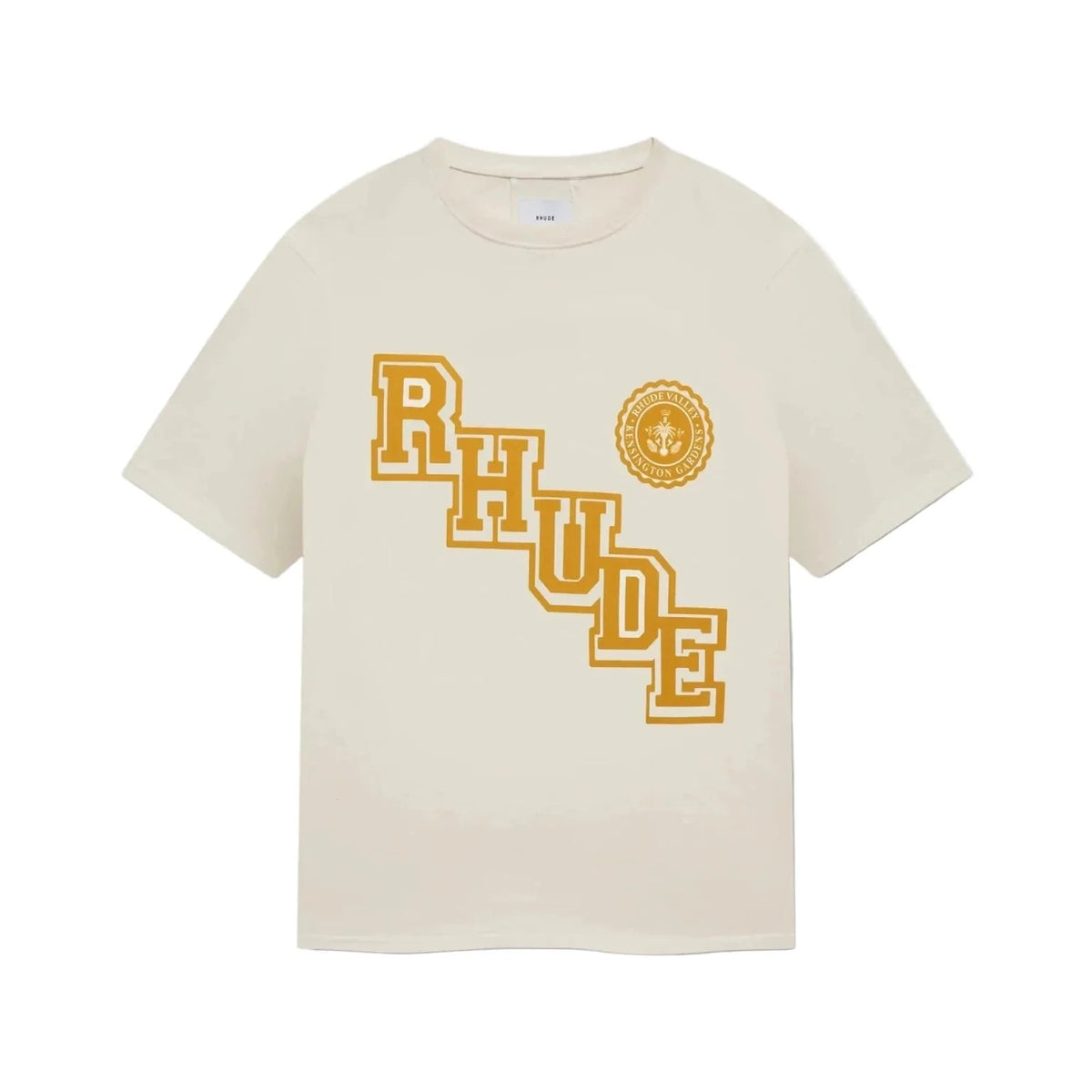 Rhude Collegiate Crest T-Shirt Cream