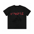 Purple Brand Spray Painted Logo T-Shirt Black Red