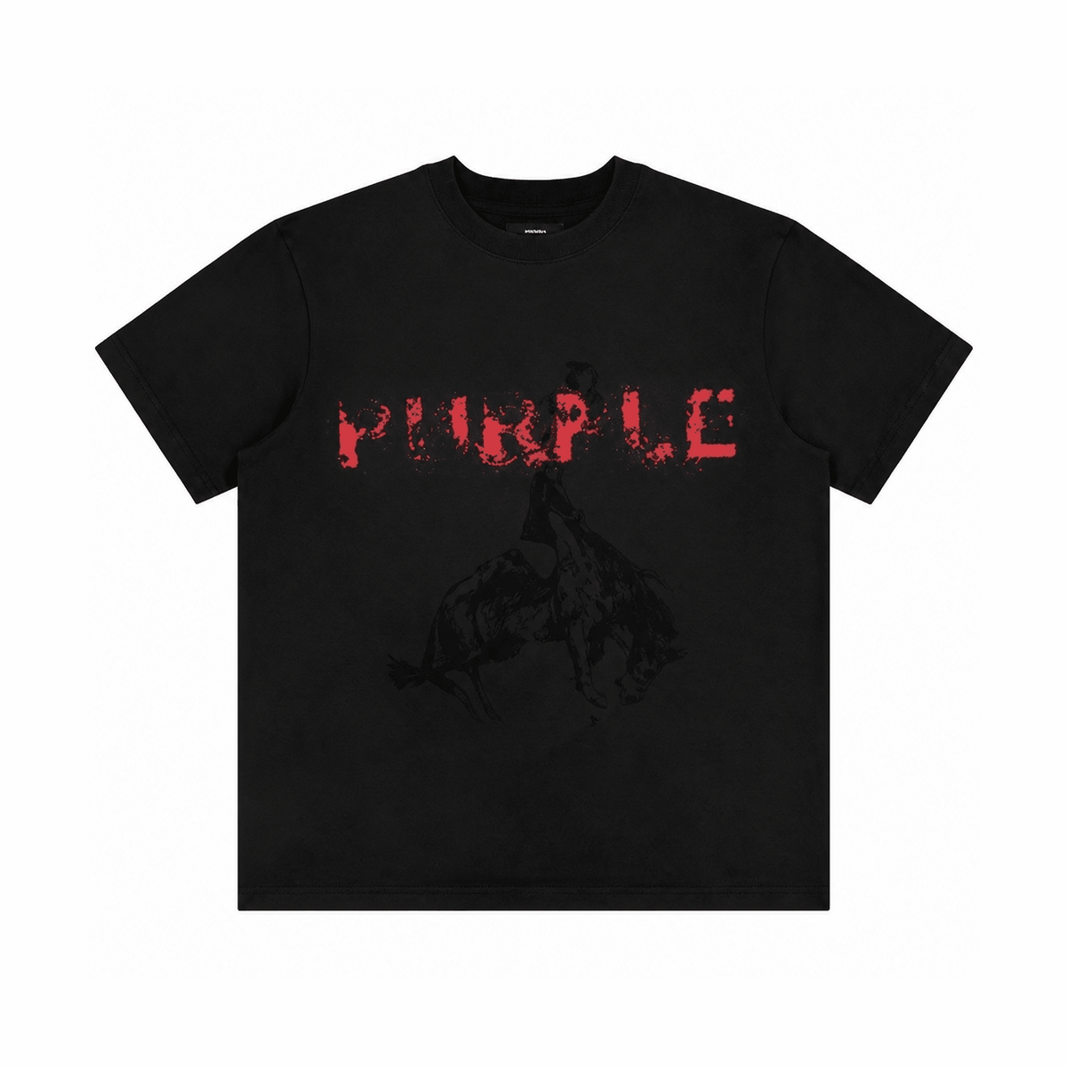 Purple Brand Spray Painted Logo T-Shirt Black Red