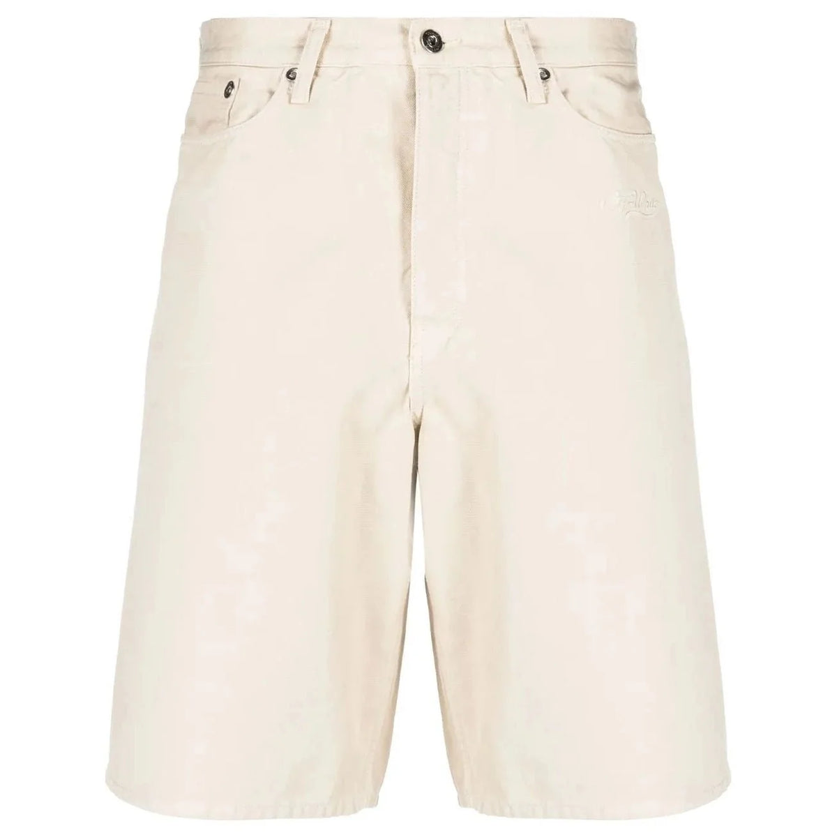 Off-White Wave Off Canvas Shorts Beige