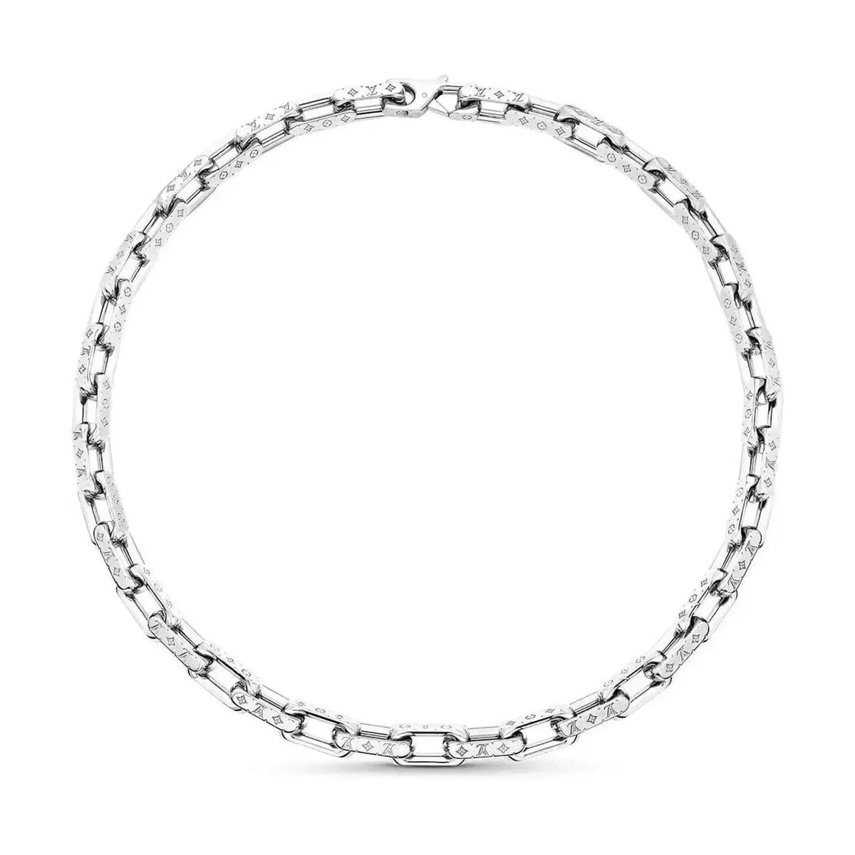Louis Vuitton Monogram Chain Necklace Silver