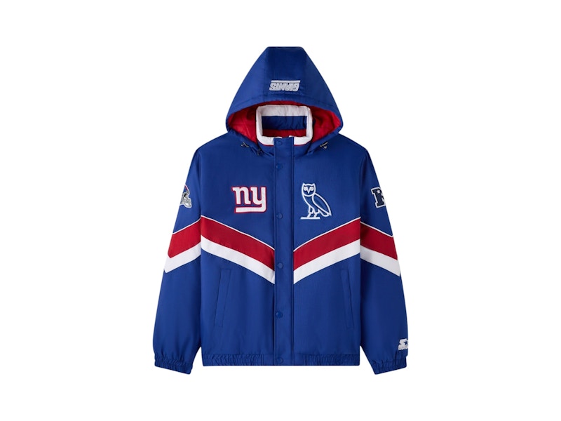OVO x NFL New York Giants Starter Sideline Puffer Jacket Blue