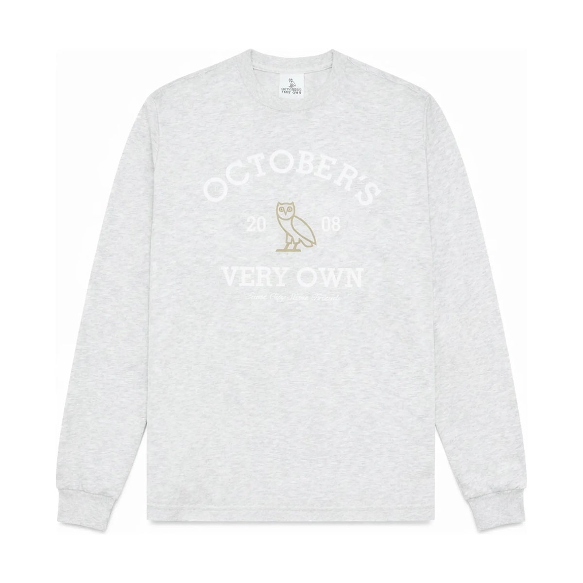 OVO Collegiate Long Sleeve T-Shirt Pearl Grey