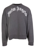 Palm Angels Curved Logo Crewneck Black/White