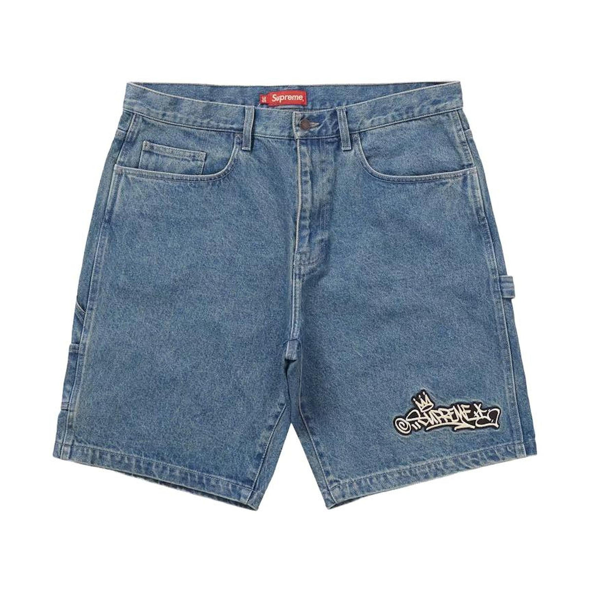 Supreme Handstyle Denim Painter Short Blue
