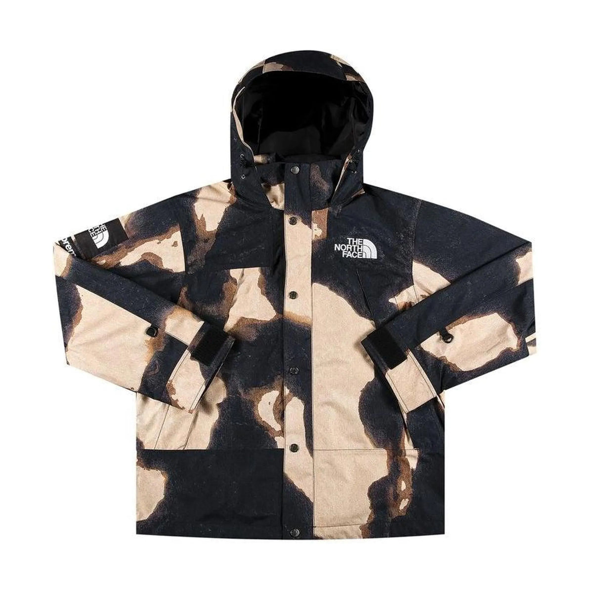 Supreme The North Face Bleached Denim Print Mountain Jacket Black