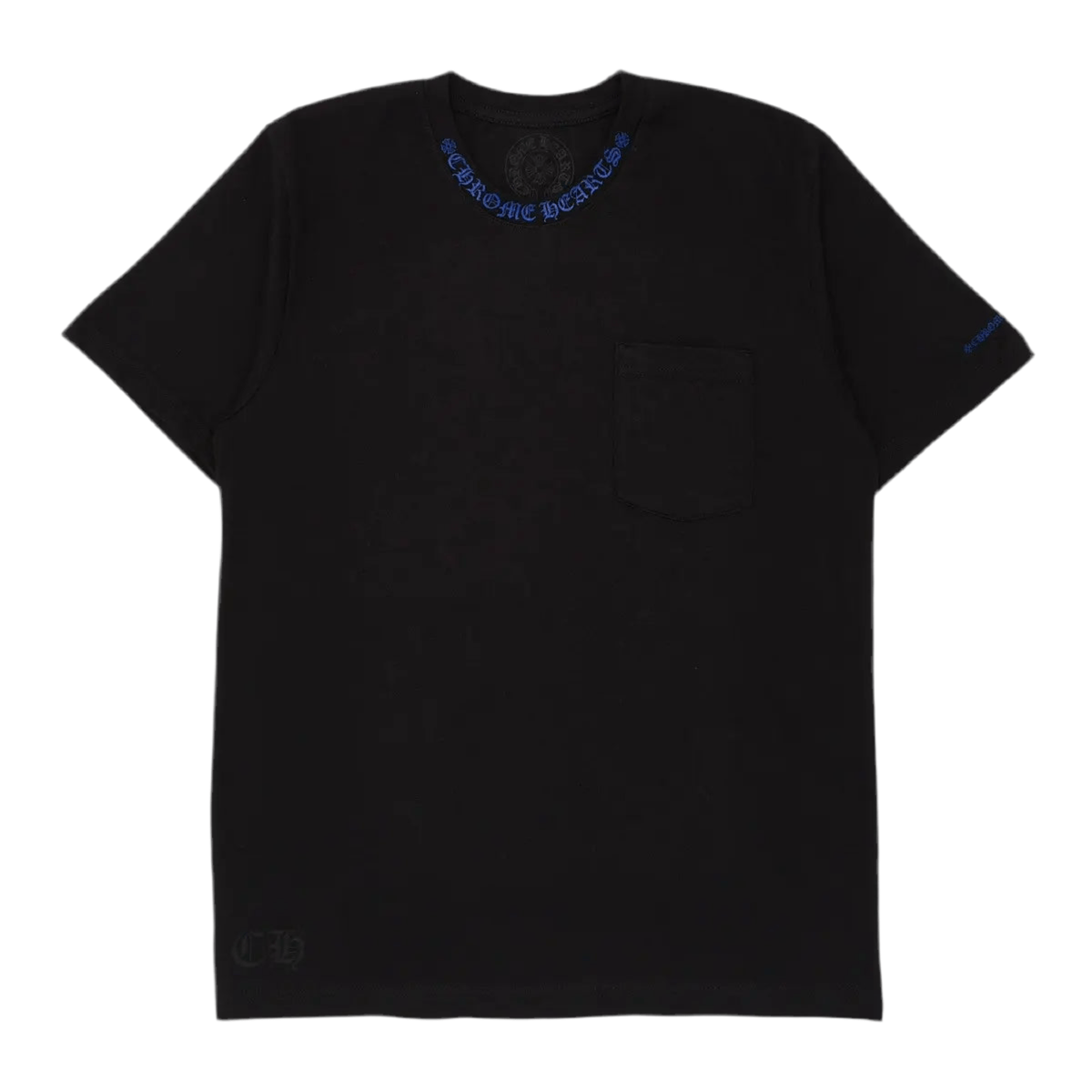 Chrome Hearts Neck Logo Pocket T-Shirt Black Blue