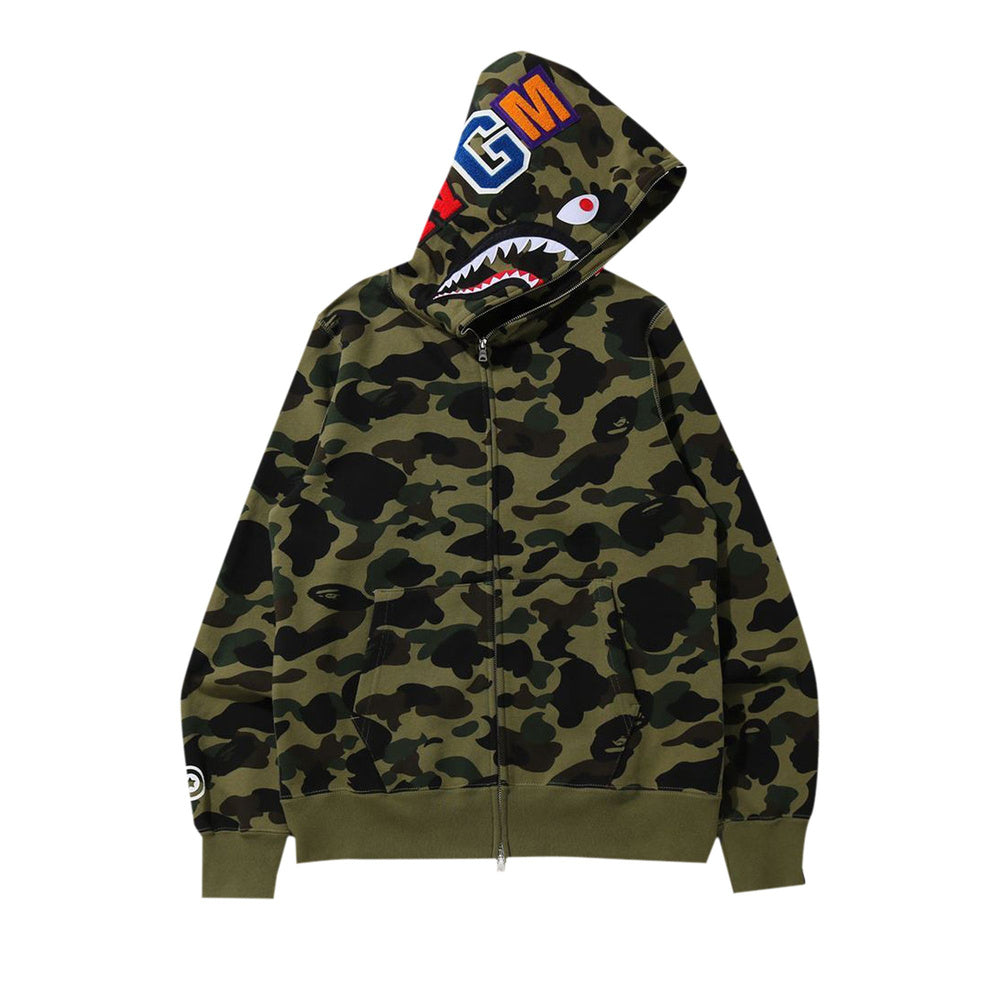 BAPE 1st Camo Shark Full Zip Hoodie Green
