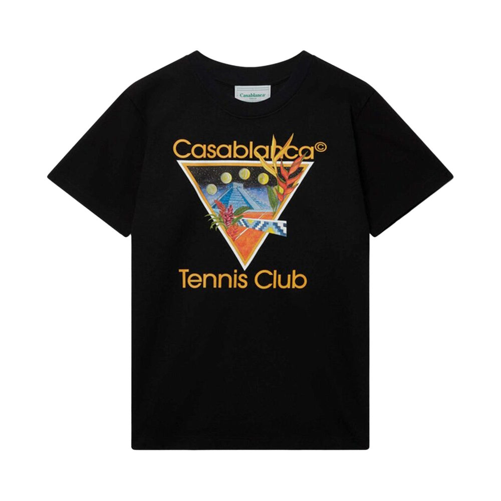 Casablanca Tennis Club Icon Printed T-Shirt Black