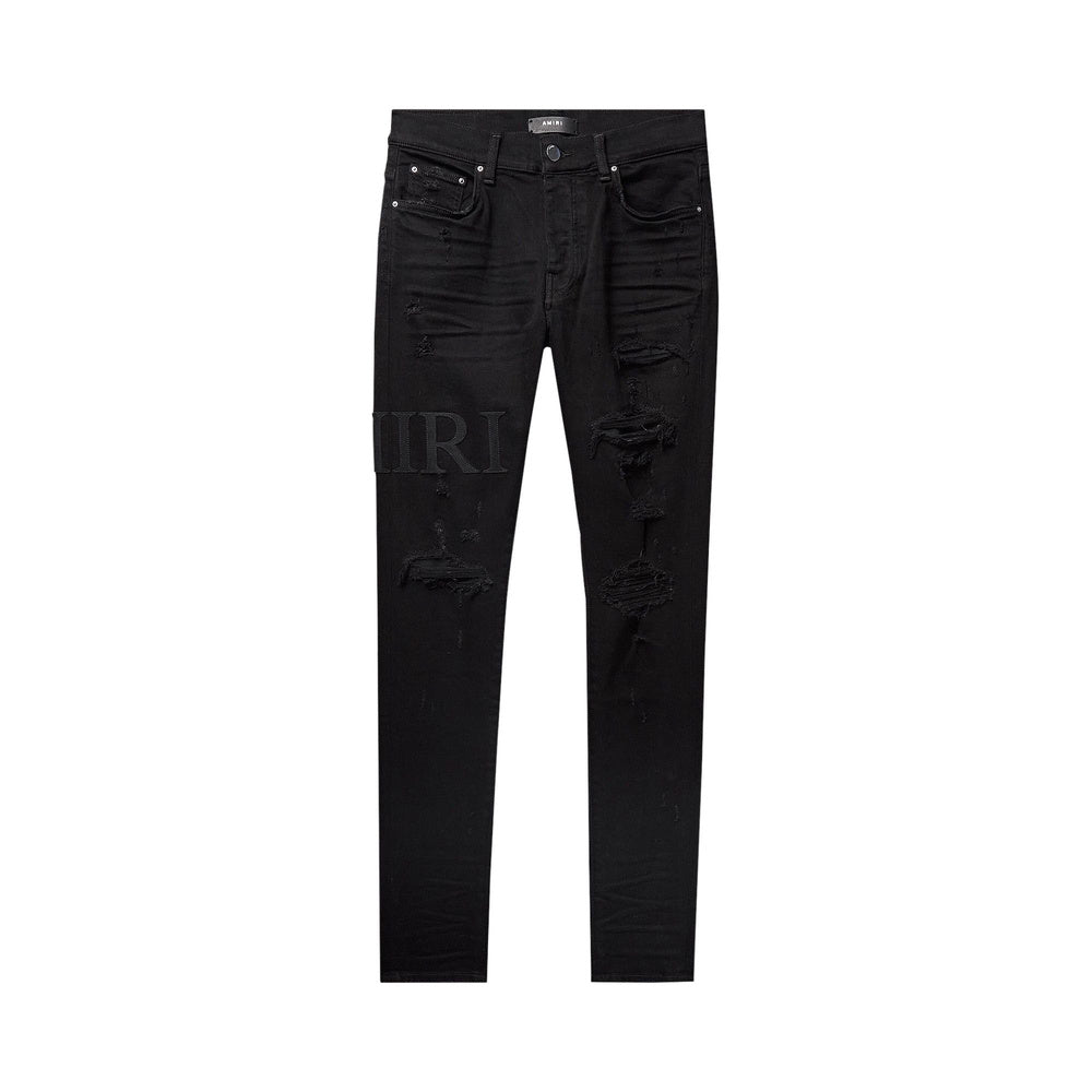 AMIRI Serif Logo Jeans Black