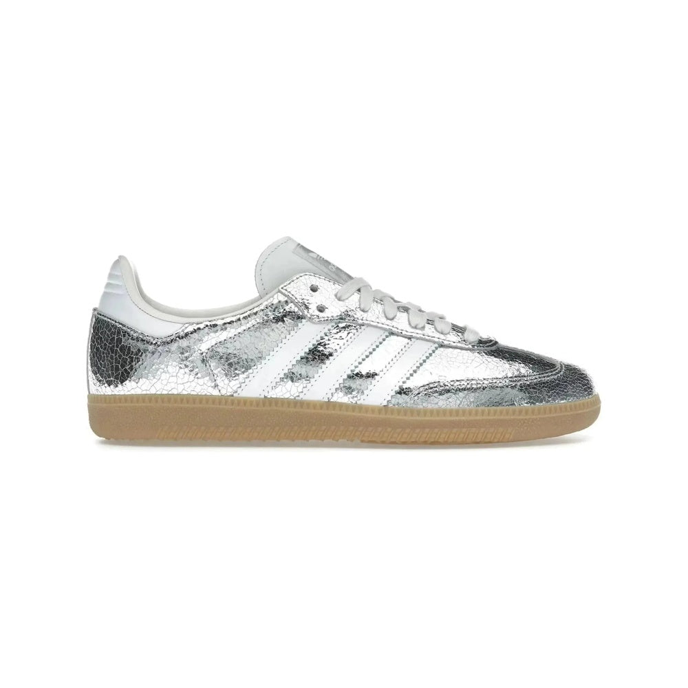 adidas Samba OG Silver Metallic Cracked Leather (Women's)