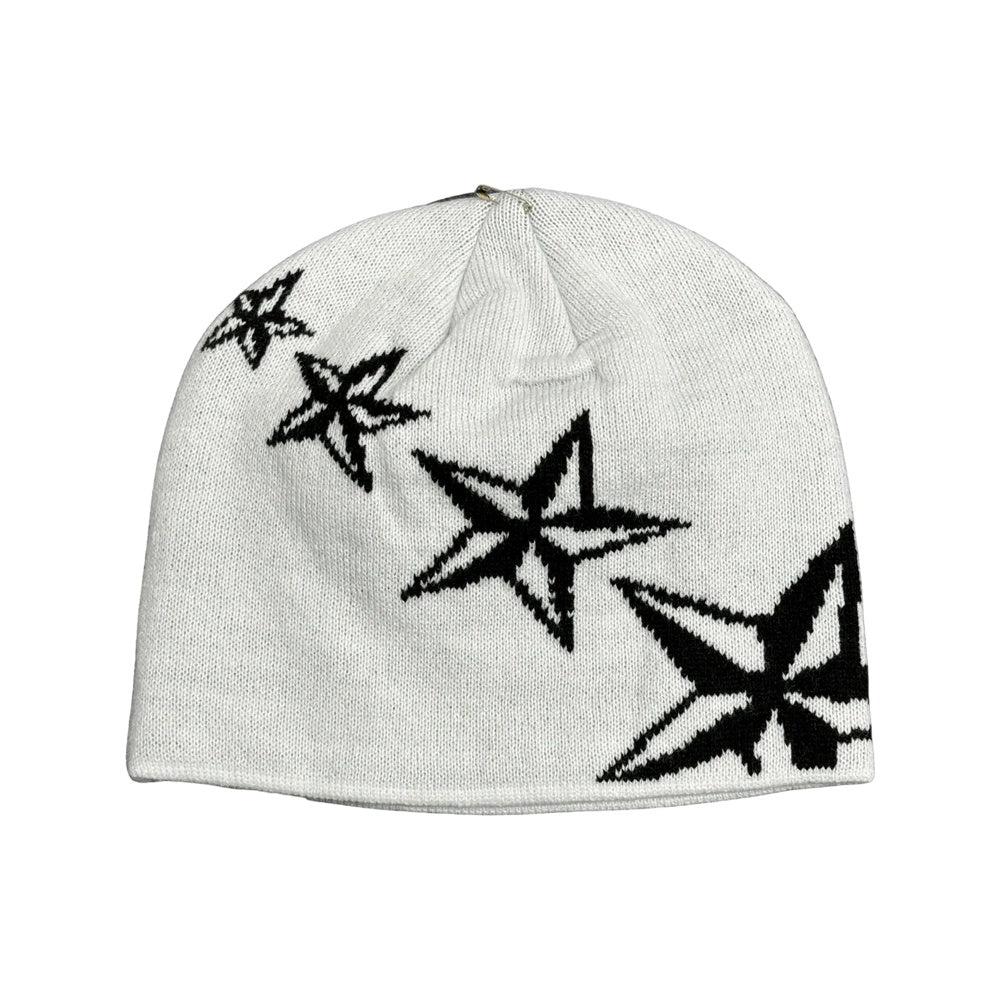 Corteiz 4 Starz Beanie White Black