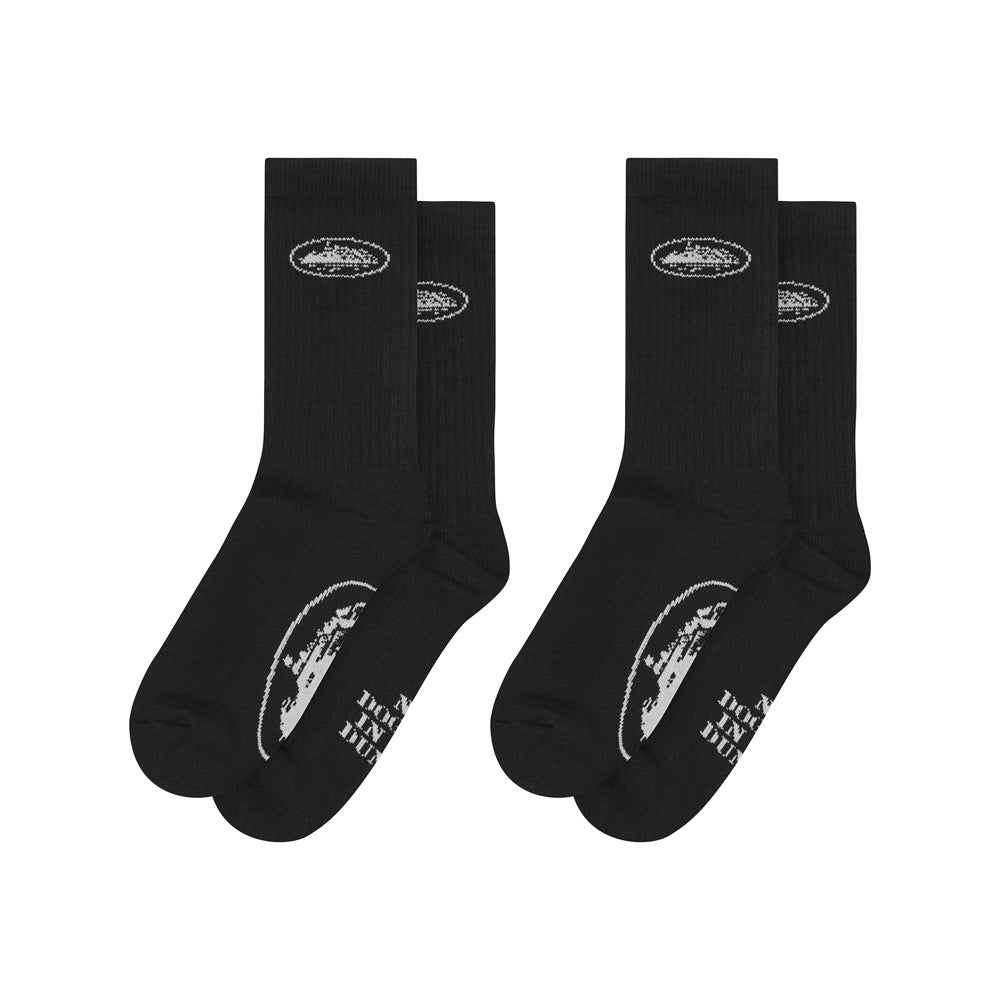 Corteiz Alcatraz Socks Black (2 Pack)