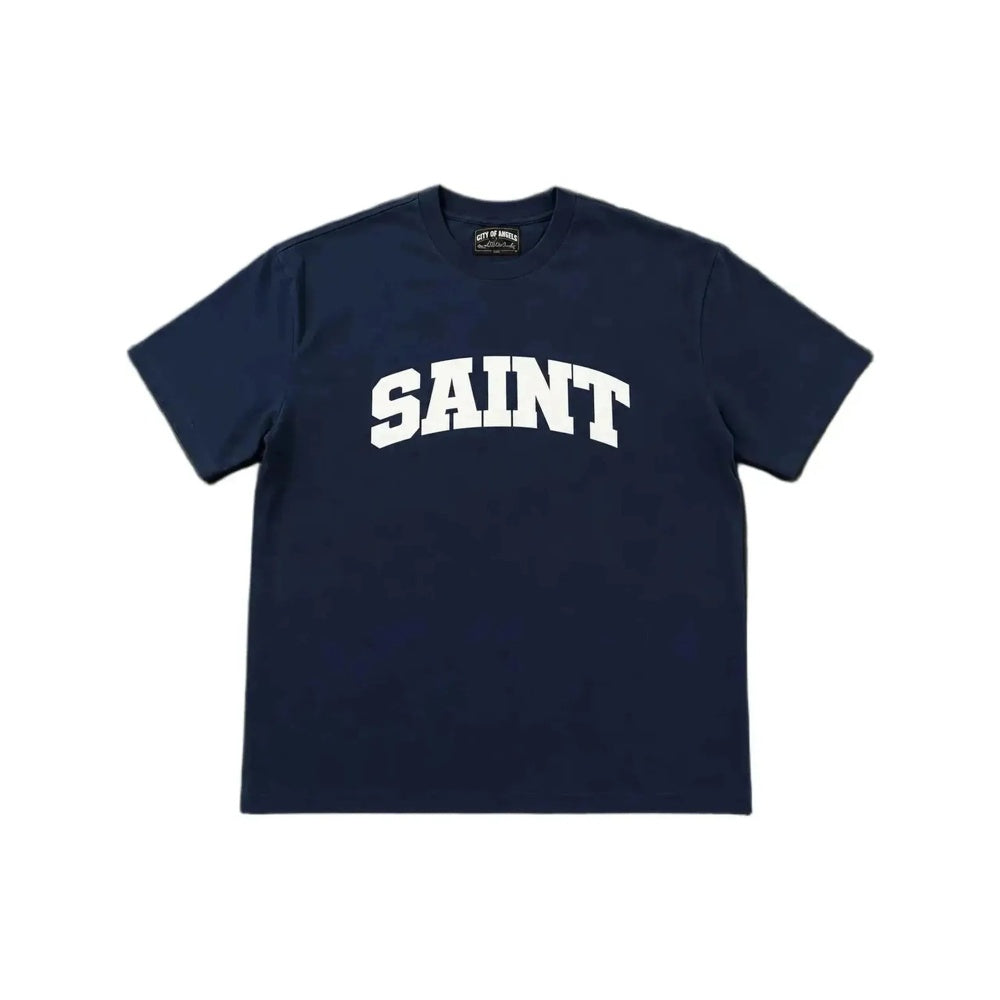 Saint French Terry T-Shirt Black White