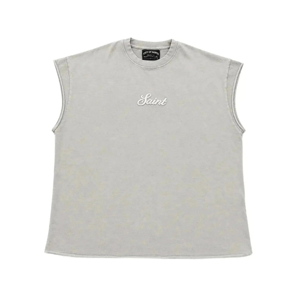 Saint Washed Sleeveless T-Shirt Grey
