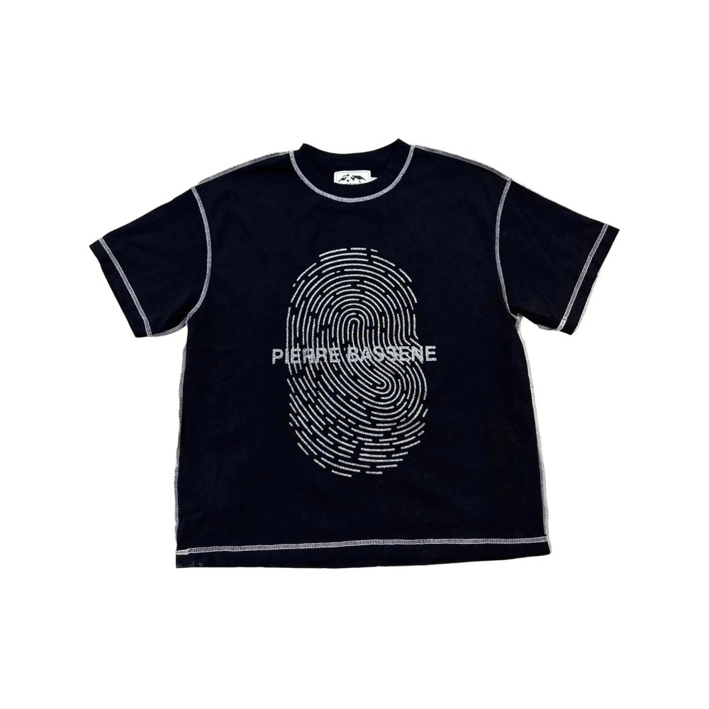 Pierre Bassene World GLITTA Fingerprint T-Shirt Black