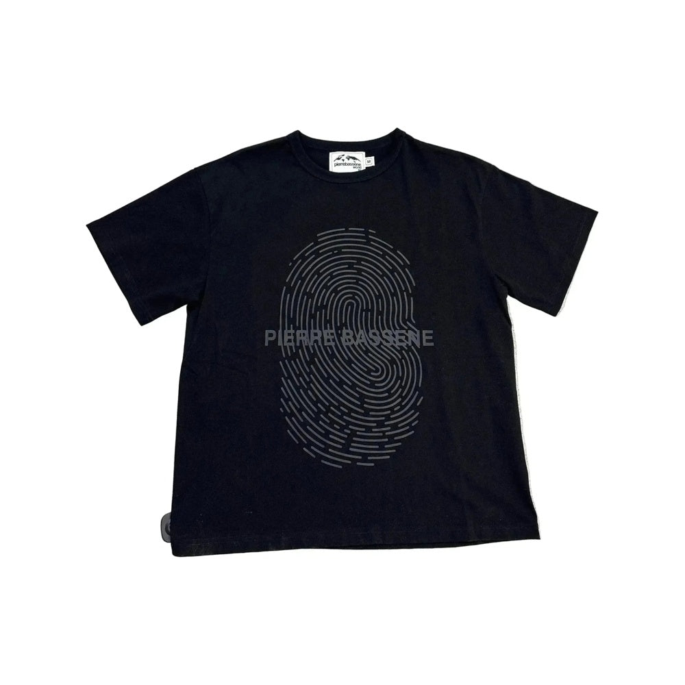 Pierre Bassene World Tonal Fingerprint T-Shirt Black