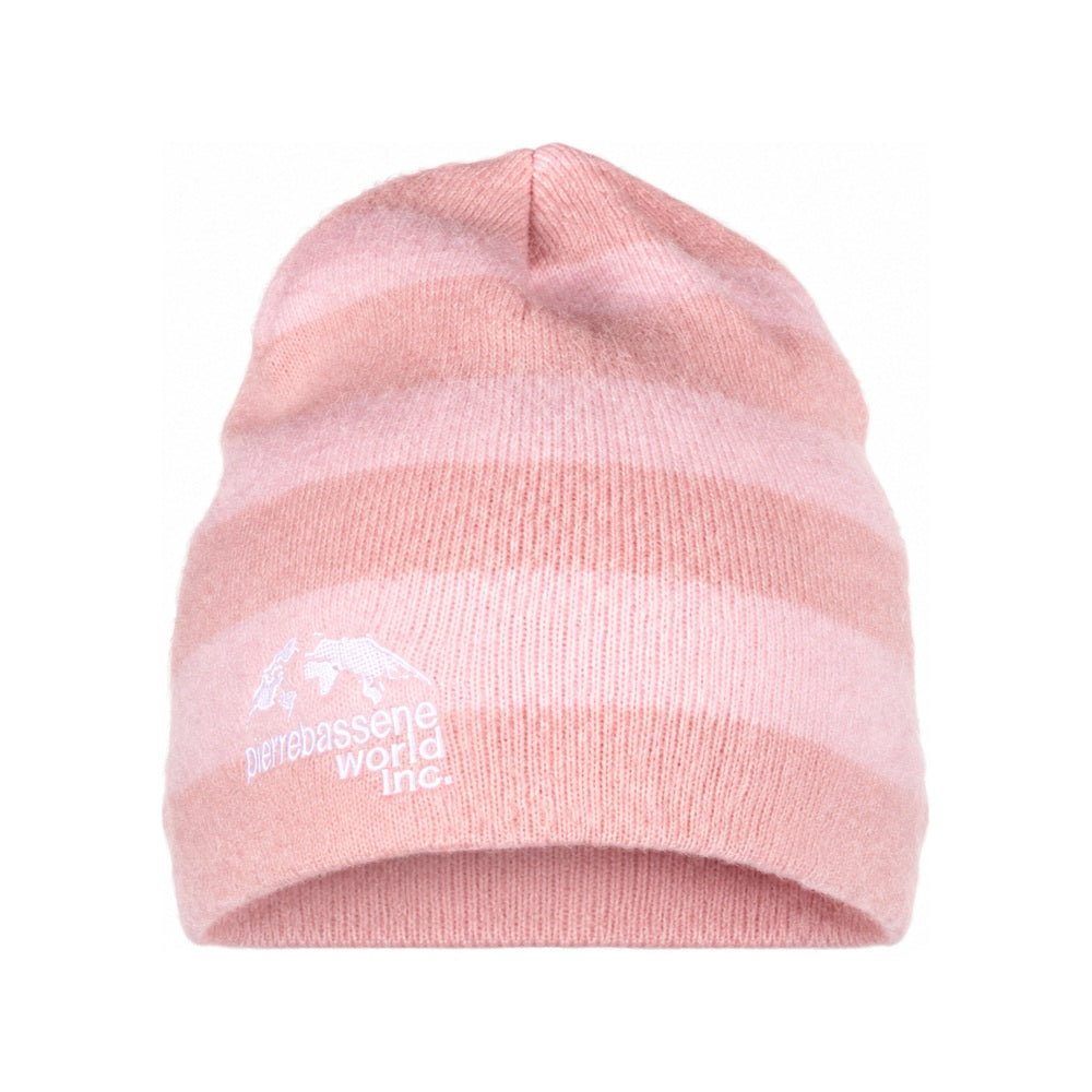 Pierre Bassene Striped Mohair Beanie  Pink