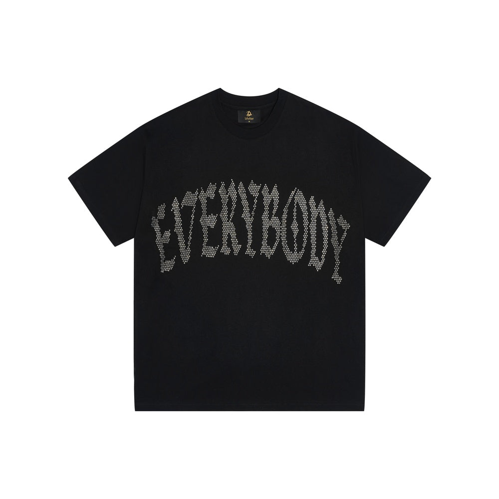 Léviter Everybody Levitates Rhinestone T-Shirt Black Silver