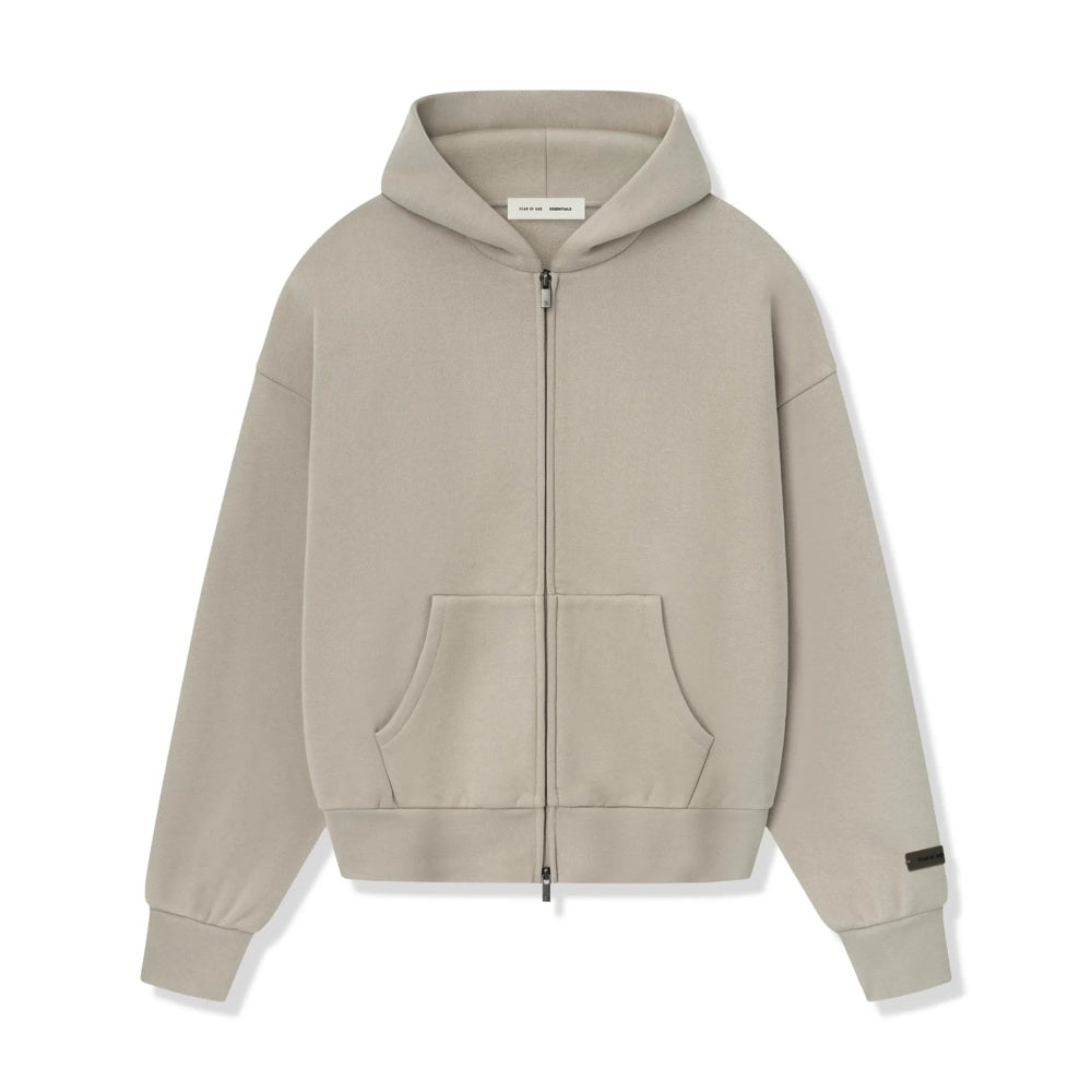 Fear of God Essentials Classic Fleece Zip Up Hoodie Timber