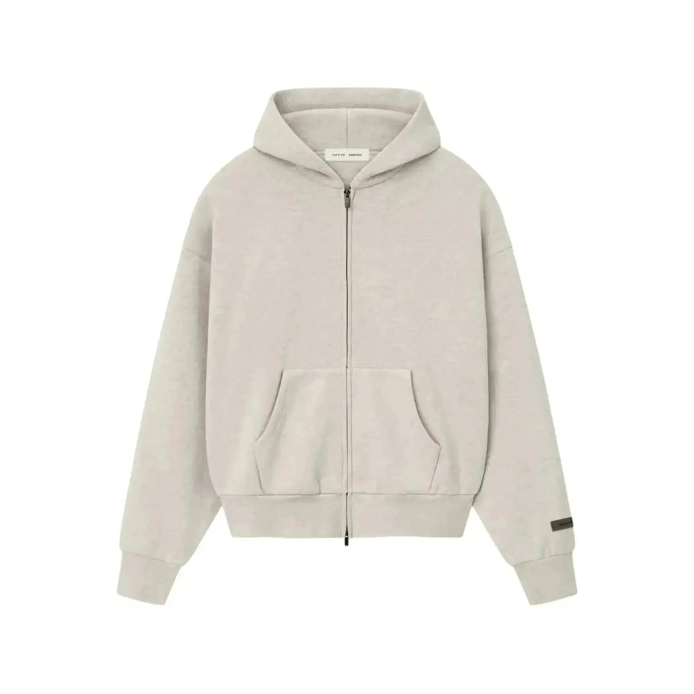 Fear of God Essentials Classic Fleece Zip-Up Hoodie Heather Stone