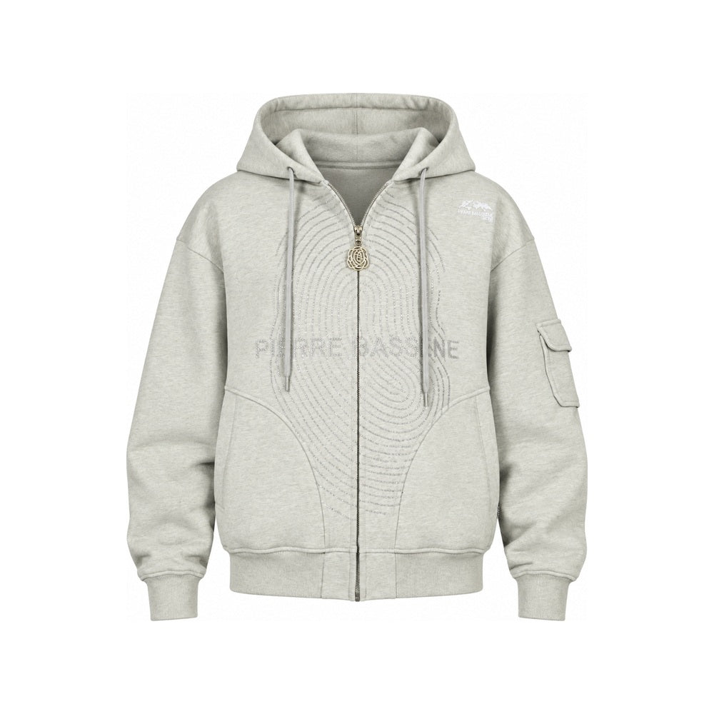 Pierre Bassene Zip Hoodie GLITTA Heather Grey