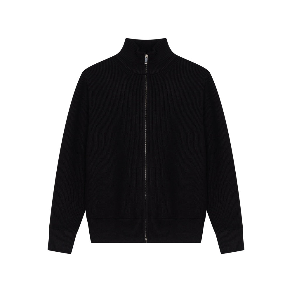 Léviter Essential Ribbed Full Zip-Up Black