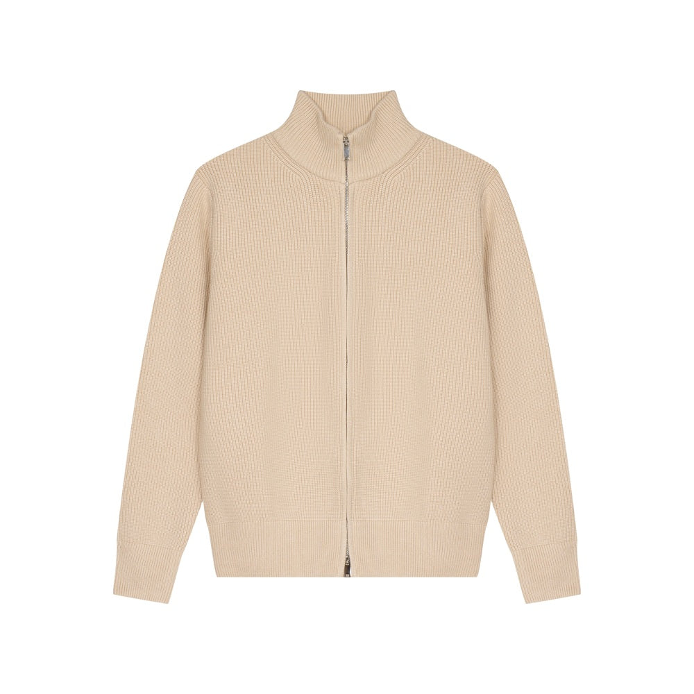 Léviter Essential Ribbed Full Zip-Up Cream