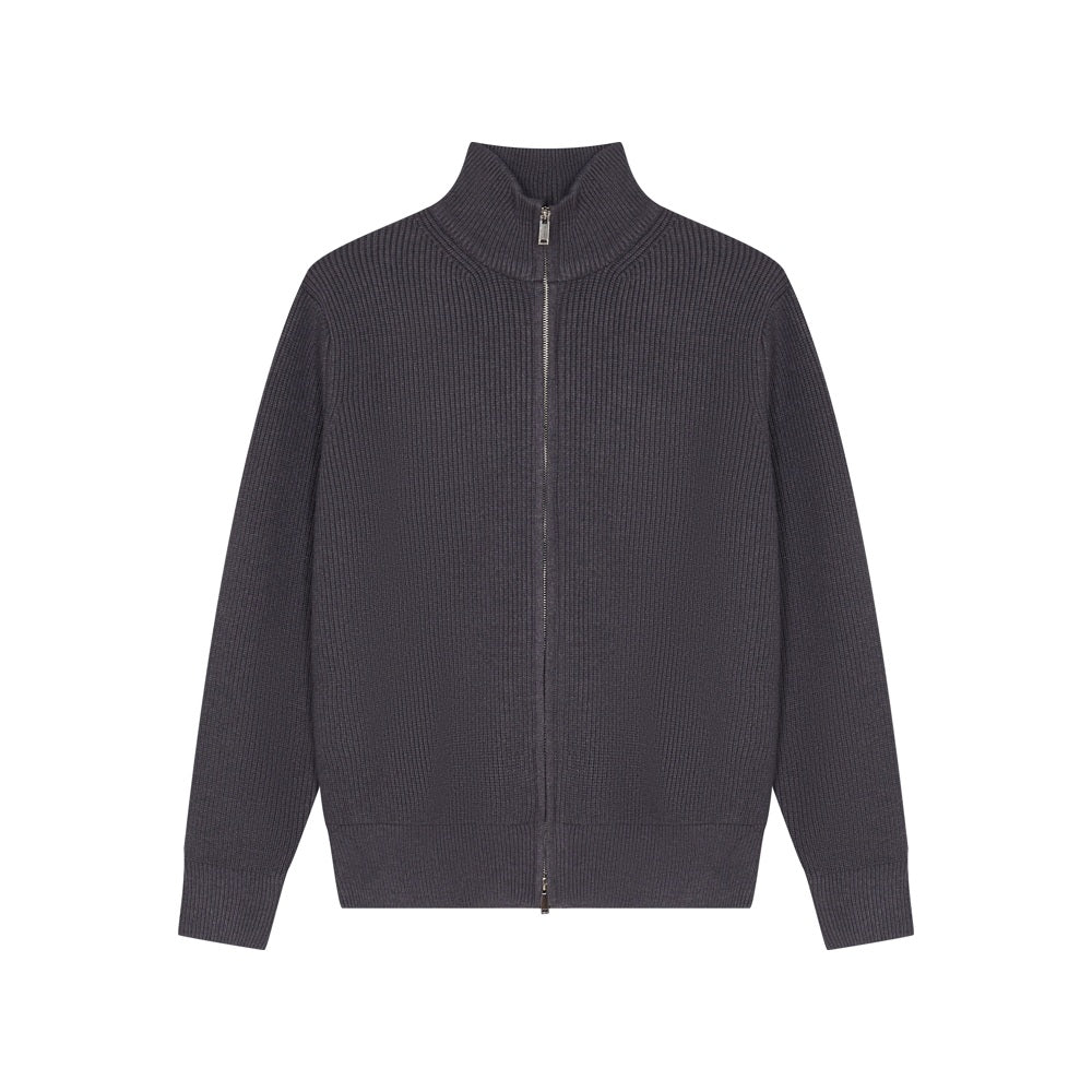 Léviter Essential Ribbed Full Zip-Up Grey