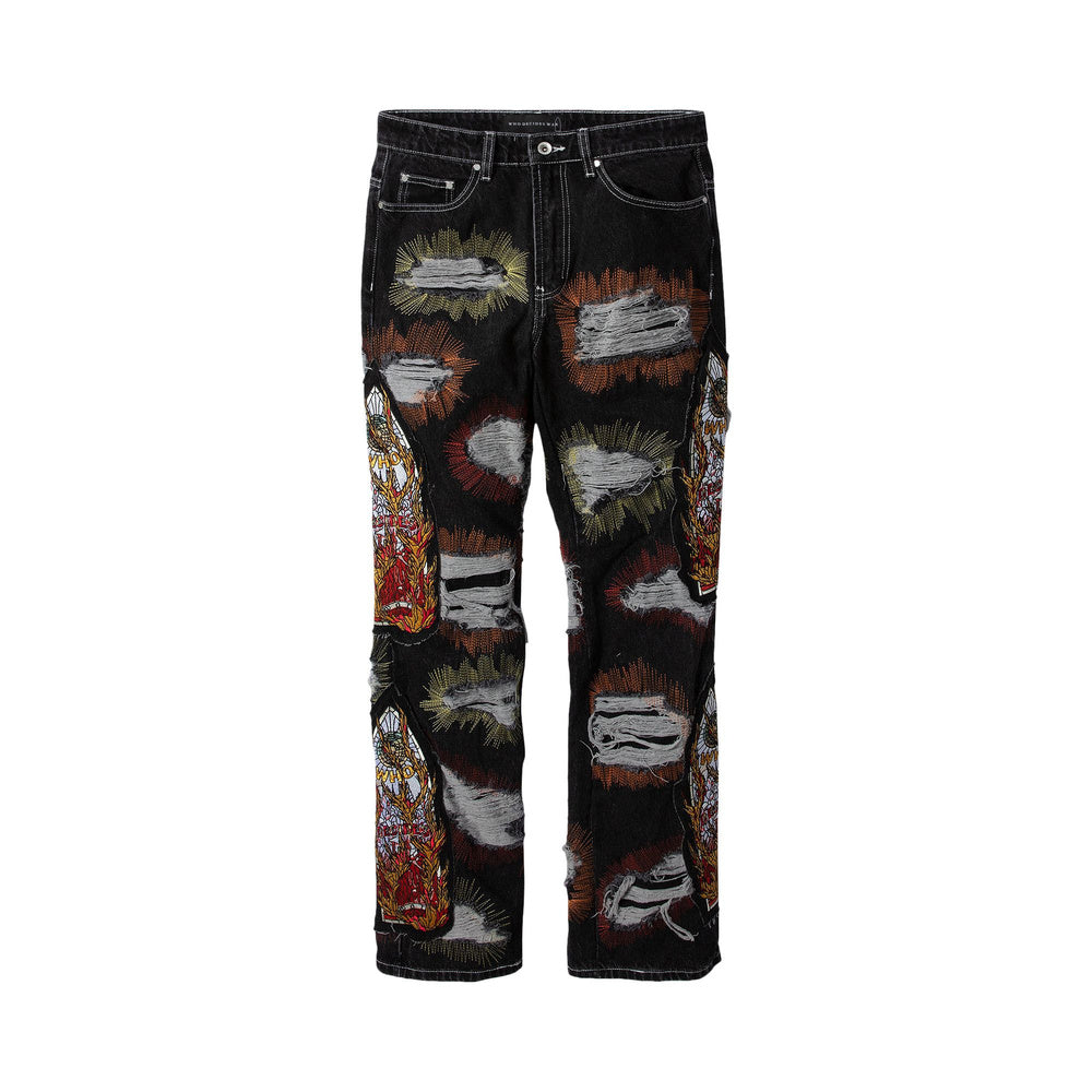 Who Decides War All Over Embroidery Jeans 'Multicolor'
