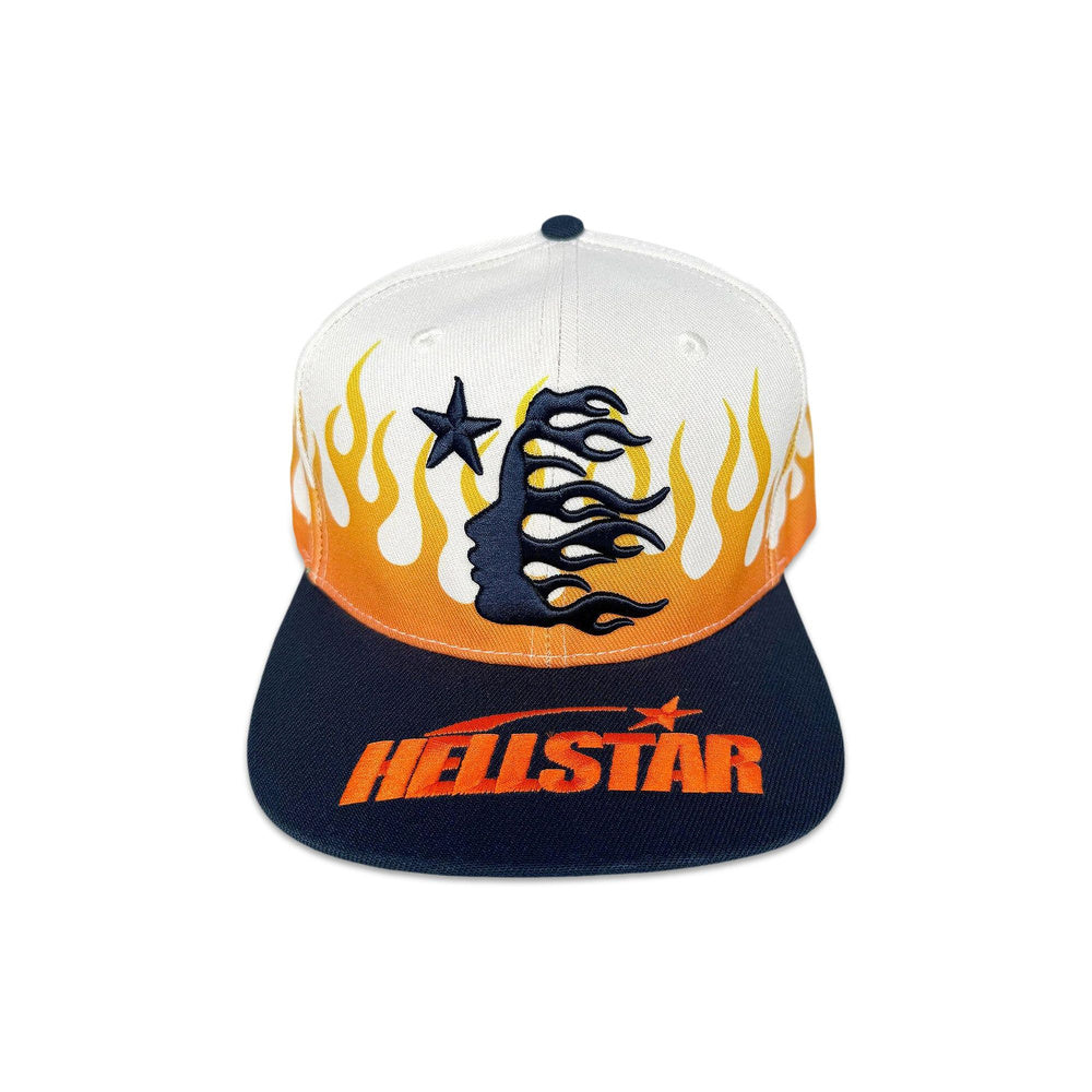 Hellstar Flame Vintage Snapback Hat Cream/Navy