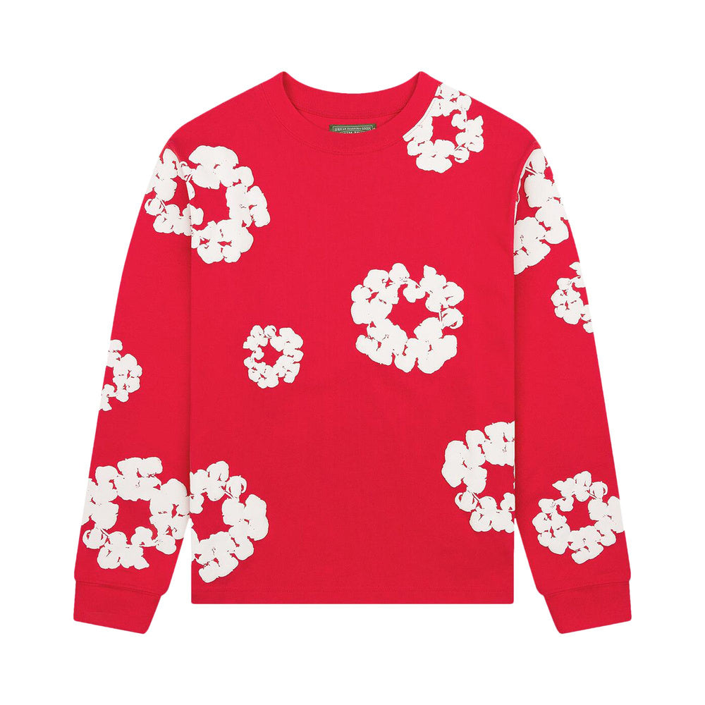 Denim Tears Long-Sleeve Wreath Tee 'Red'