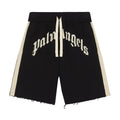 Palm Angels Curved Logo Track Sweatshorts 'Black/Ivory'