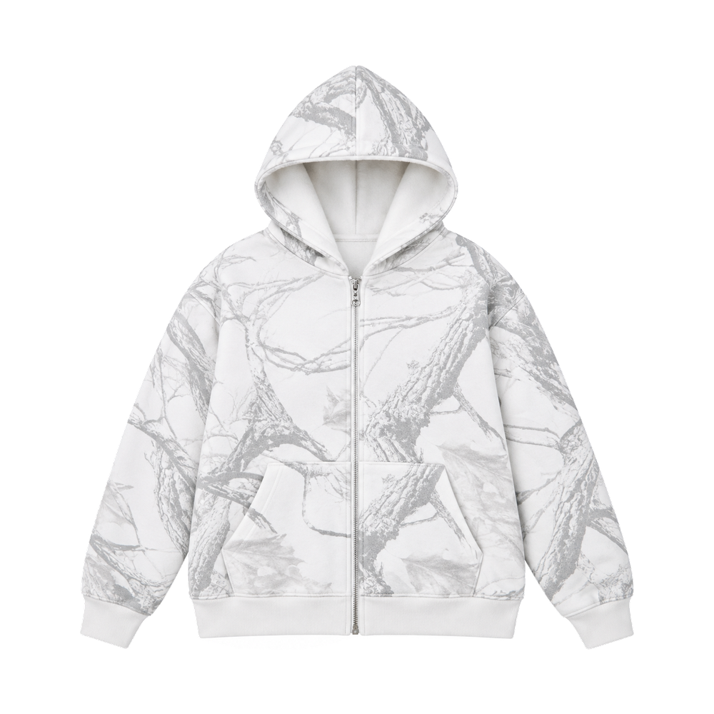 CBM Heavyweight Camo Zip Up White Edition