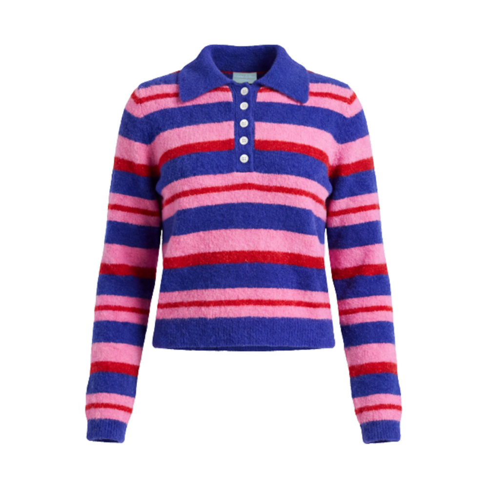CBM Polo Striped Wool Knit Pink Swirl