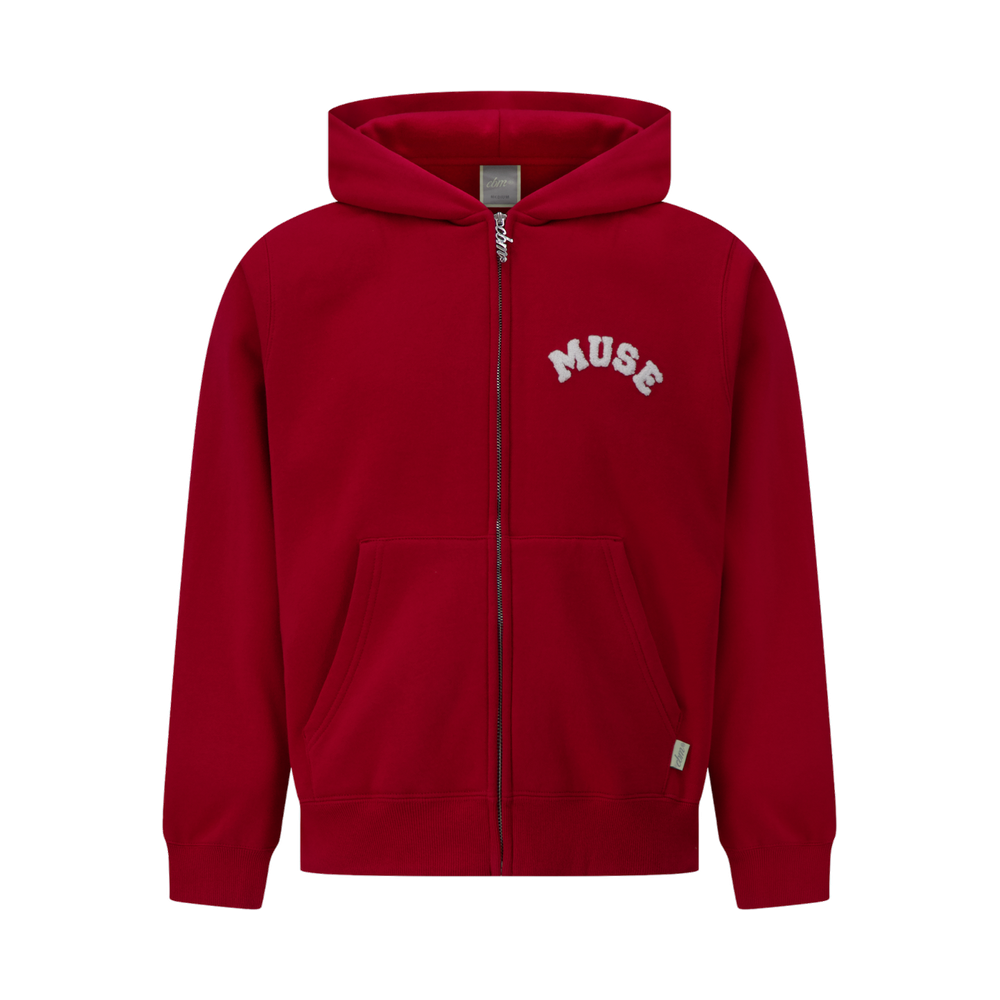 CBM Heavyweight Chenille Zip Up Cherry
