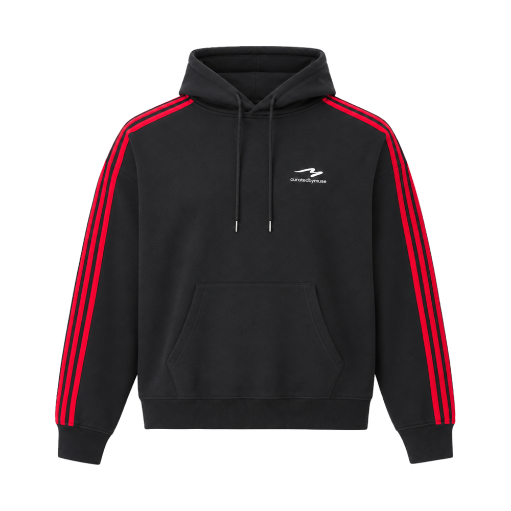 CBM French Terry Striped Hoodie Redline