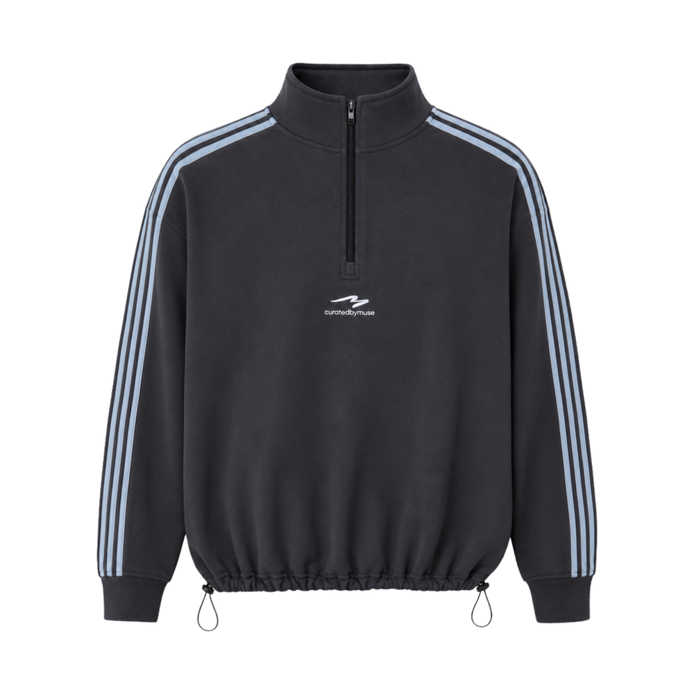 CBM French Terry Striped Quarter Zip Skyline
