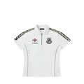 Regen Zone Leopard Stripe Half Zip Polo White