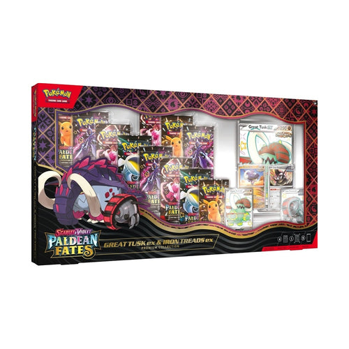 2025 Pokémon Scarlet & Violet Paldean Fates Great Tusk ex & Iron Treads ex Premium Collection Box