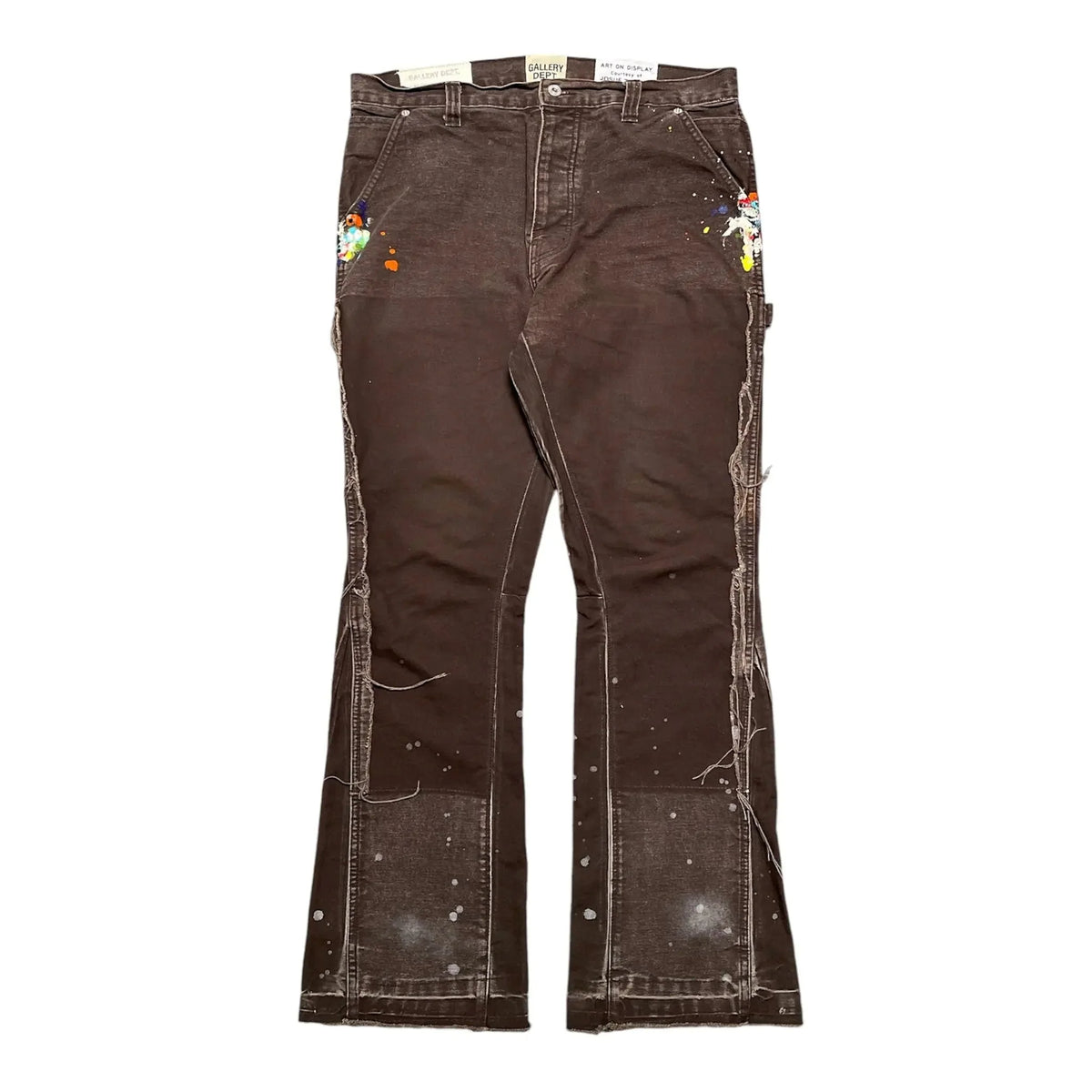Gallery Dept. LA Flare Paint Splatter Carpenter Pants Brown