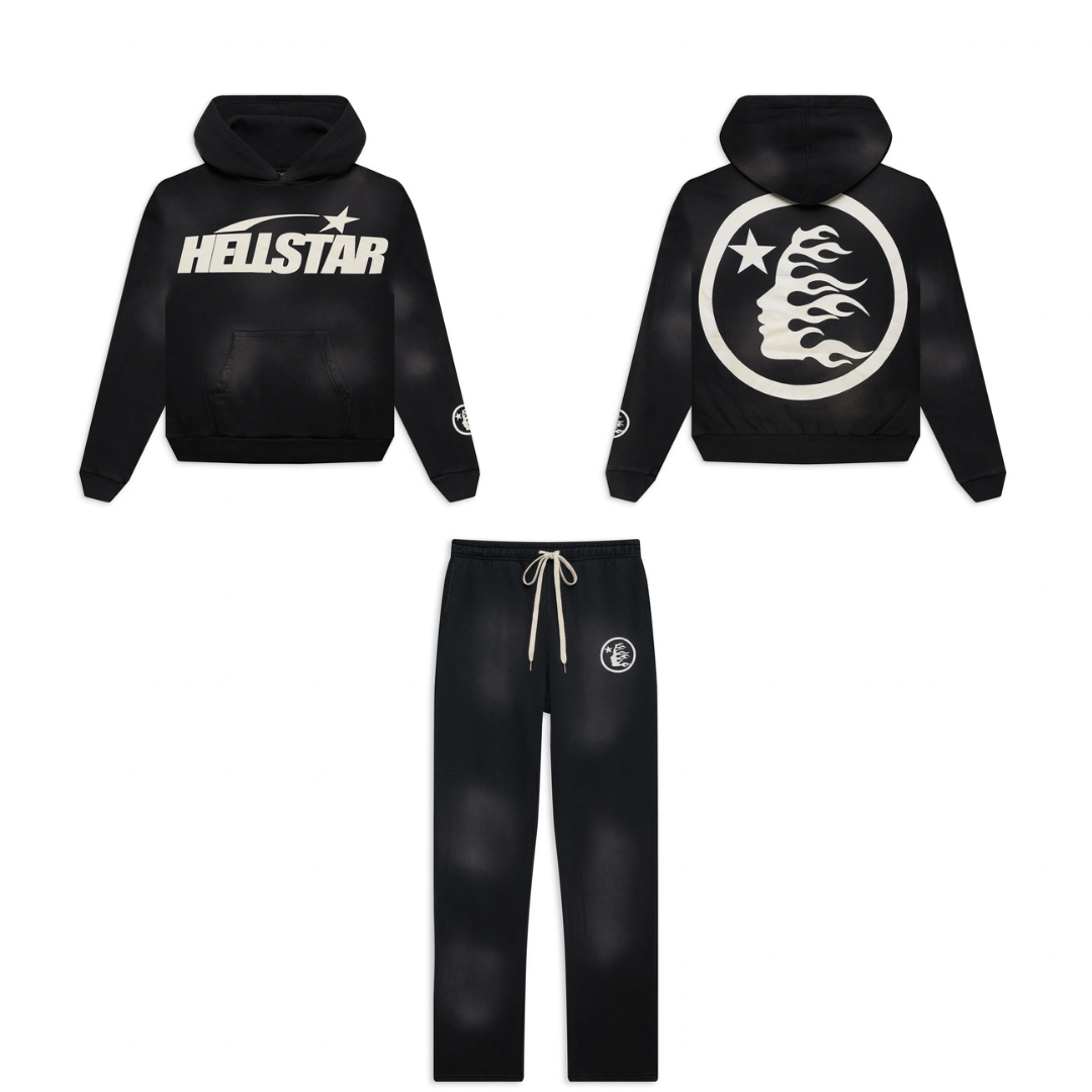 Hellstar Classic Logo Tracksuit Black White